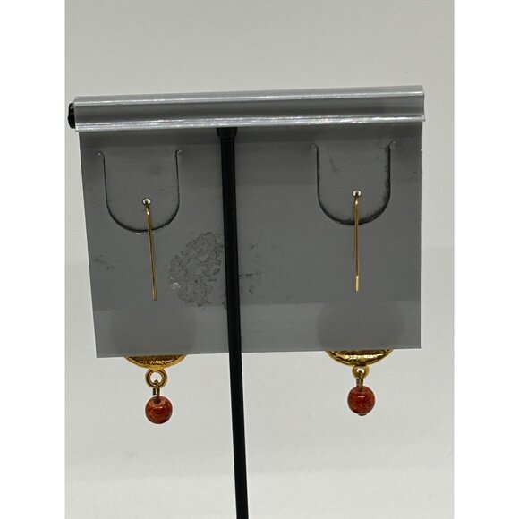 Liz Claiborne Vintage Gold-Toned Faux Pearl with Bead Dangle Earrings For Women - Picture 4 of 9